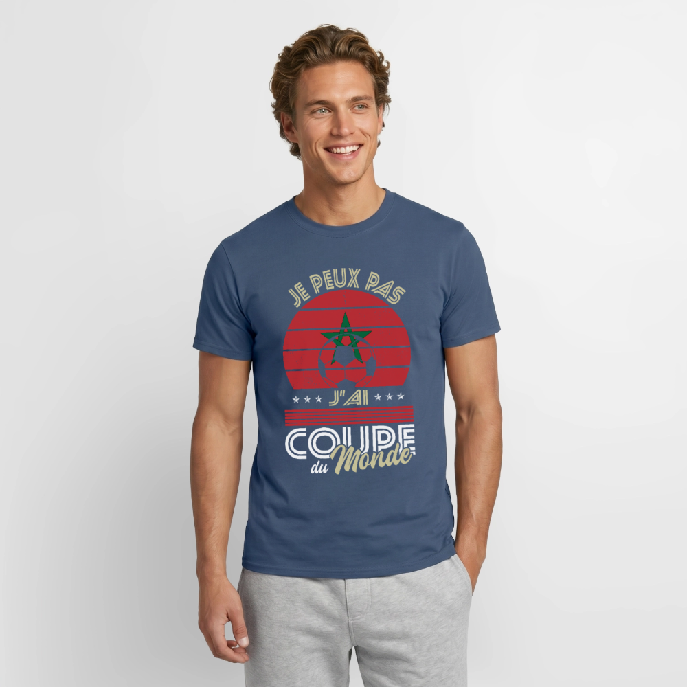 T-shirt Homme - Je peux pas j'ai Coupe du Monde - Maroc - denim foncé