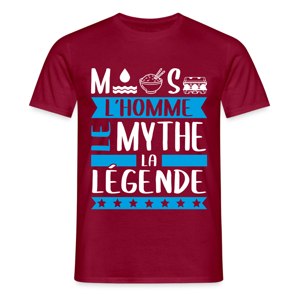 T-shirt homme Maurice rébus – L’homme, le mythe, la légende - rouge brique