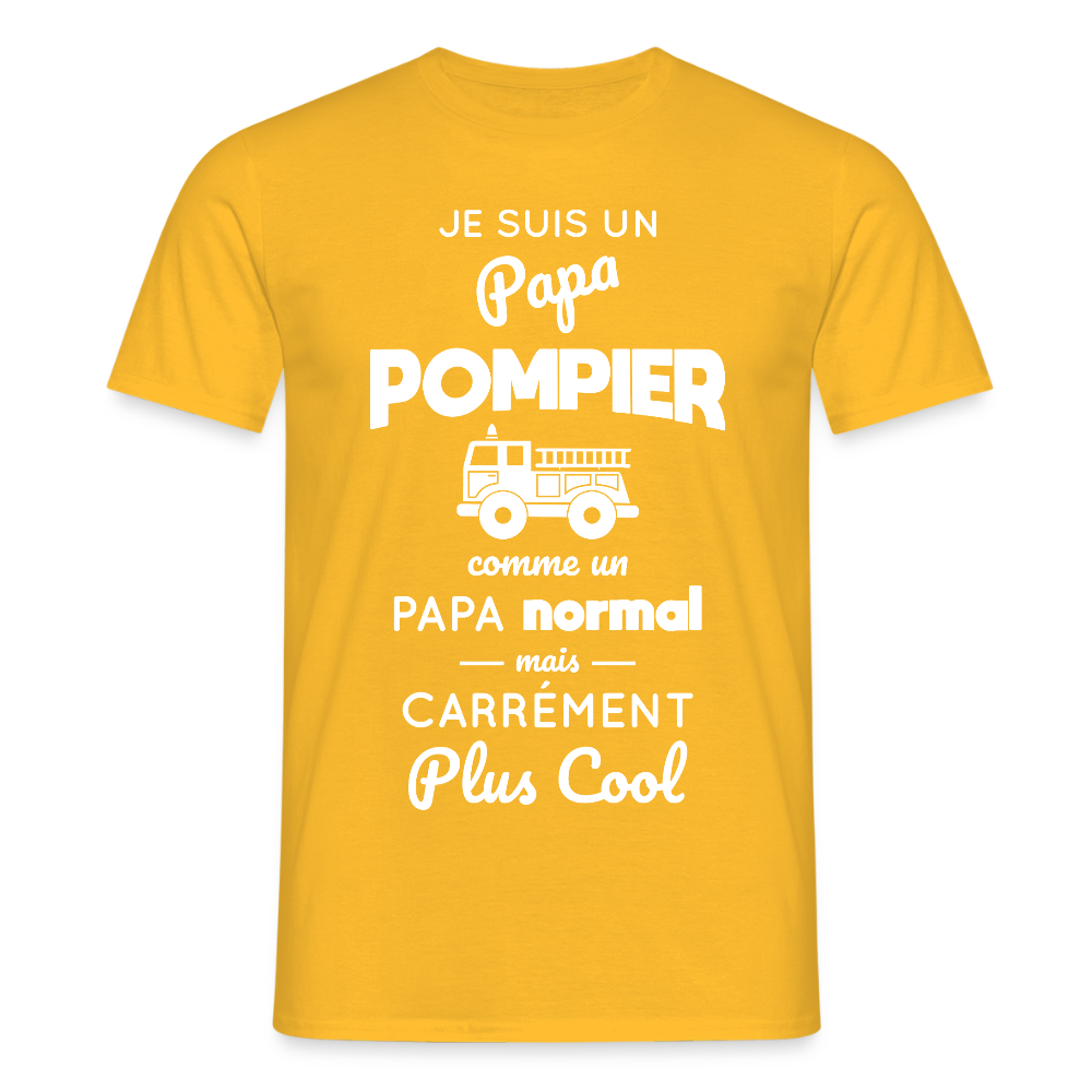 T-shirt Homme - Papa pompier plus cool - jaune