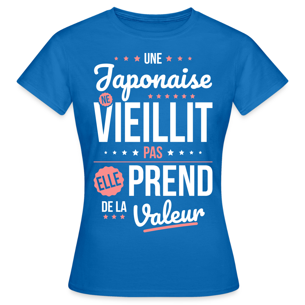 T-shirt Femme - Une Japonaise ne vieillit pas - bleu royal