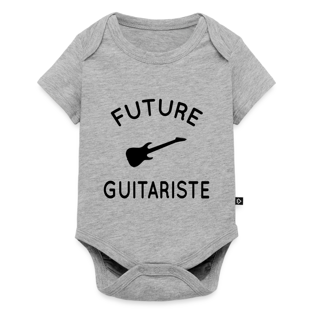 Body Bébé bio manches courtes - Future guitariste - gris chiné