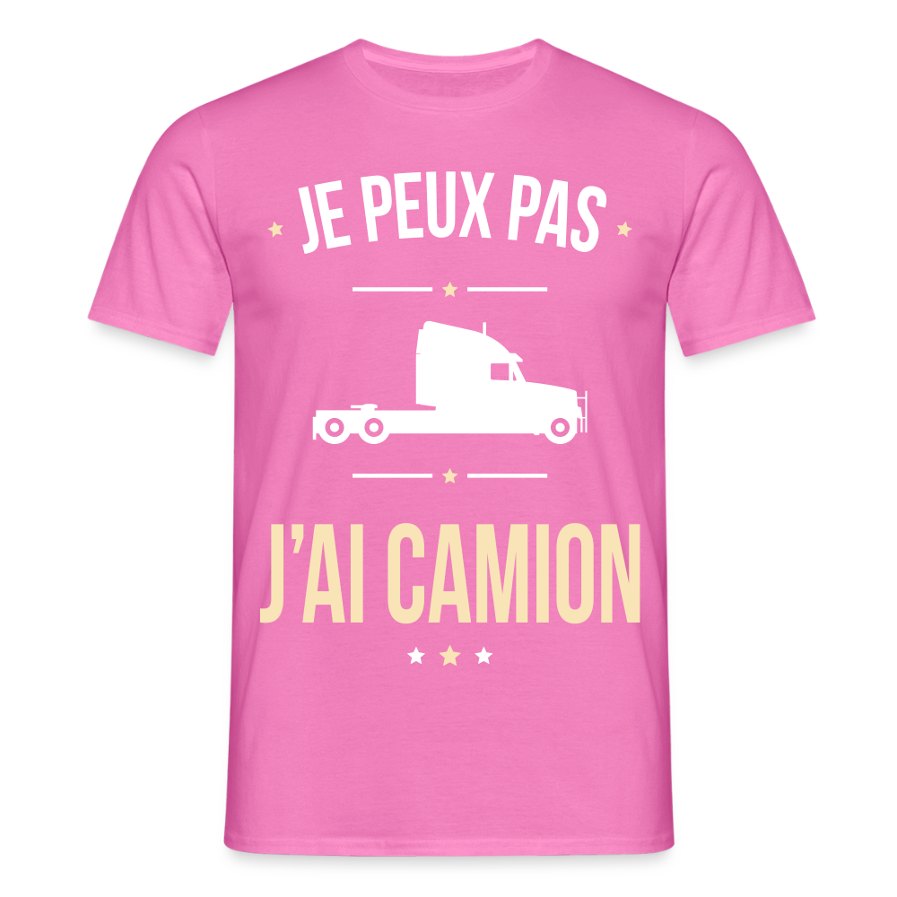 T-shirt Homme - Je peux pas j'ai Camion - rose