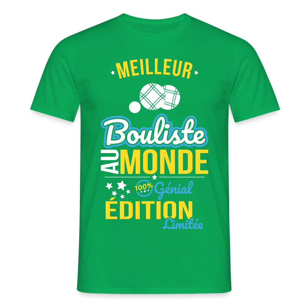 T-shirt Homme - Meilleur Bouliste au monde - 100% génial - vert