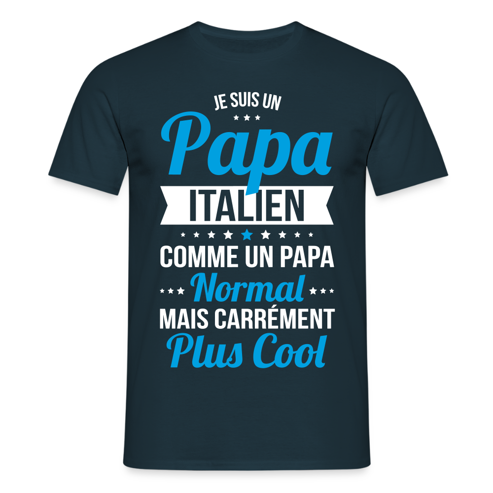 T-shirt Homme - Papa Italien Plus Cool - marine