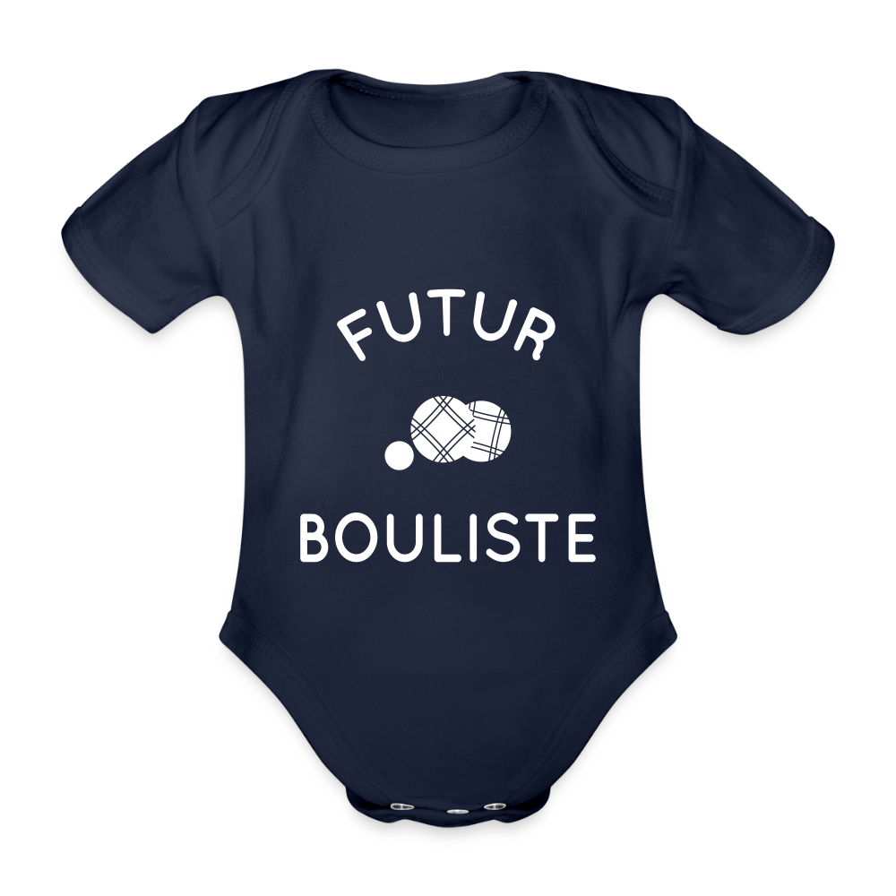 Body Bébé bio manches courtes - Futur bouliste - marine foncé