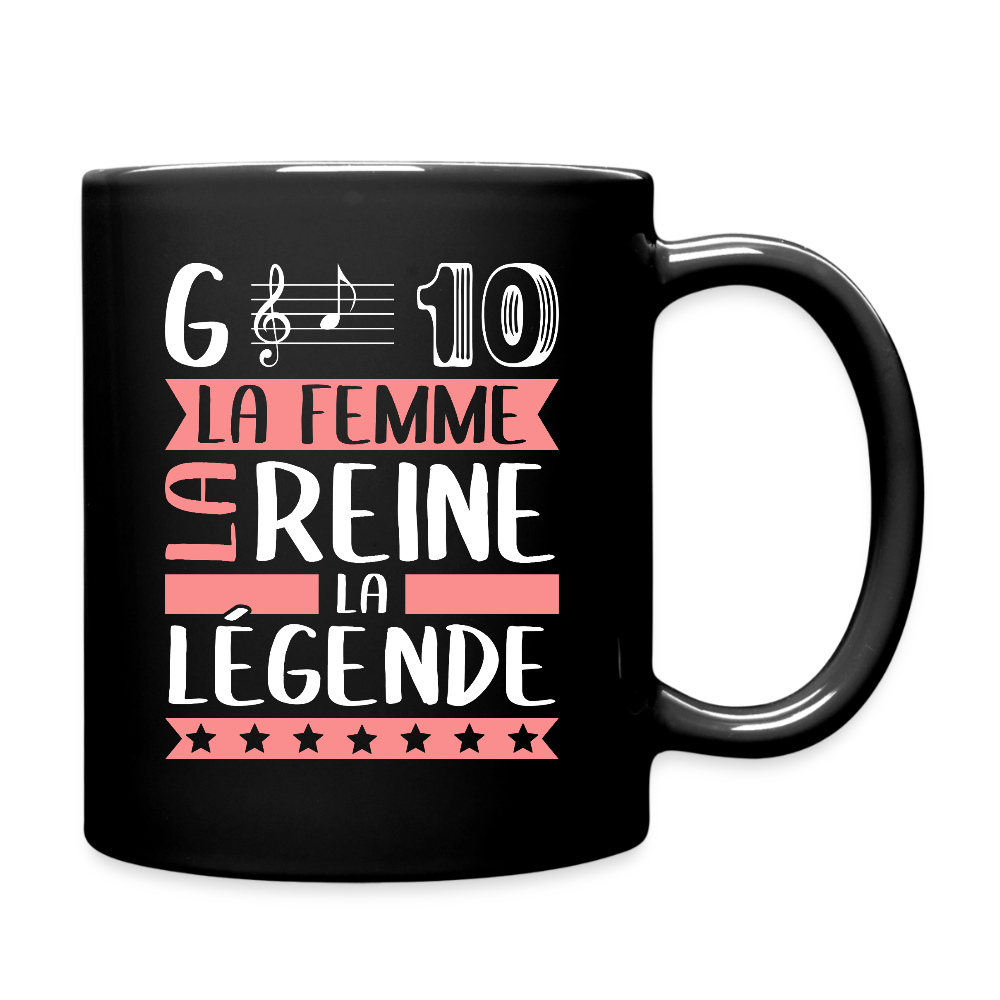 Mug uni Gladys rébus – La femme, la reine, la légende - noir