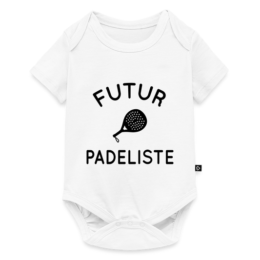Body Bébé bio manches courtes - Futur padeliste - blanc