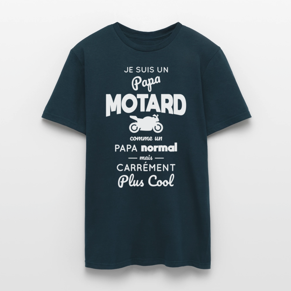 T-shirt Homme - Papa motard plus cool - marine