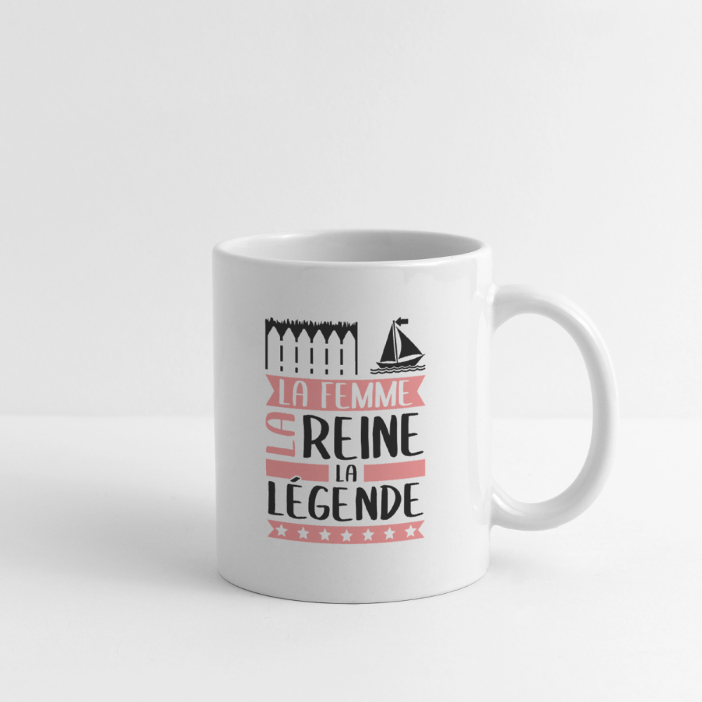 Mug blanc Emma rébus – La femme, la reine, la légende - blanc