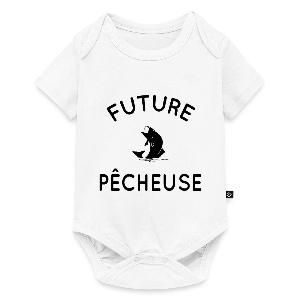 Body Bébé bio manches courtes - Future pêcheuse - blanc