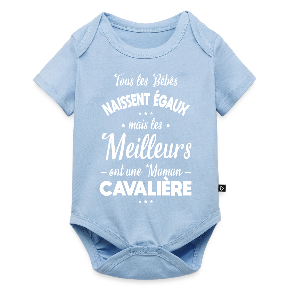 Body Bébé Humour Maman Cavalière – Cadeau Naissance Équitation - bleu clair
