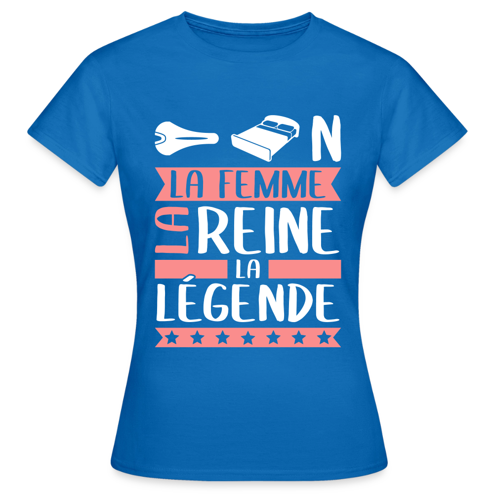 T-shirt femme Céline rébus – La femme, la reine, la légende - bleu royal