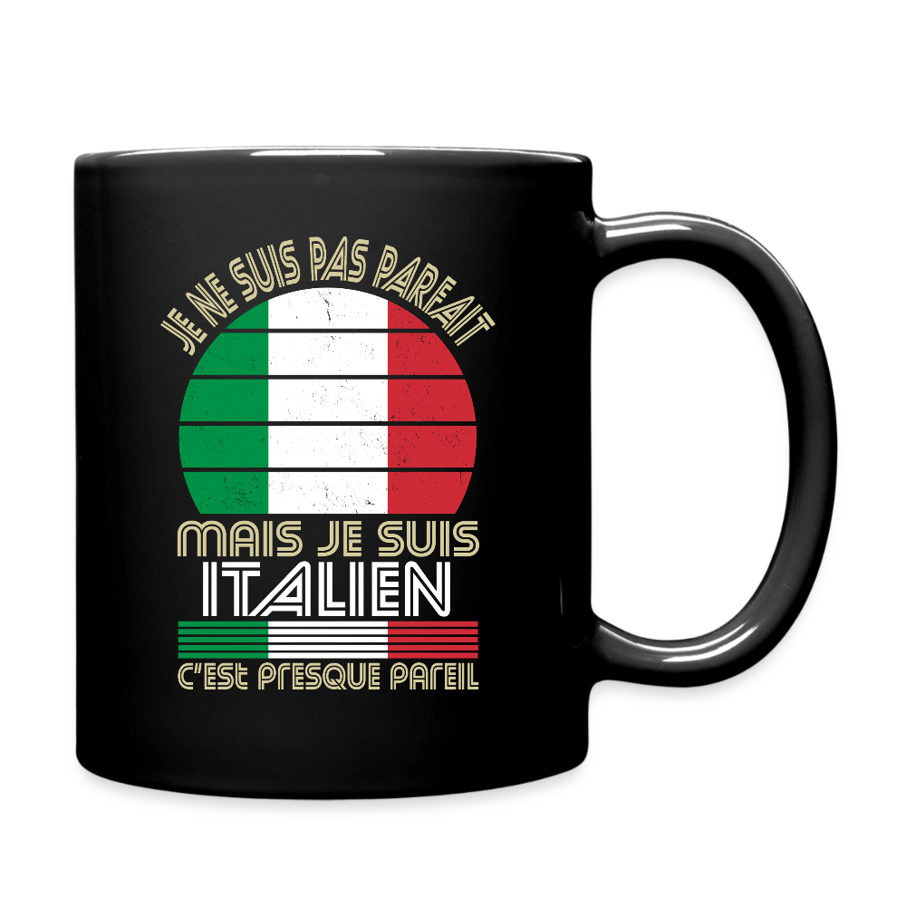 Mug Italie Humour – Je ne suis pas parfait mais je suis italien - noir