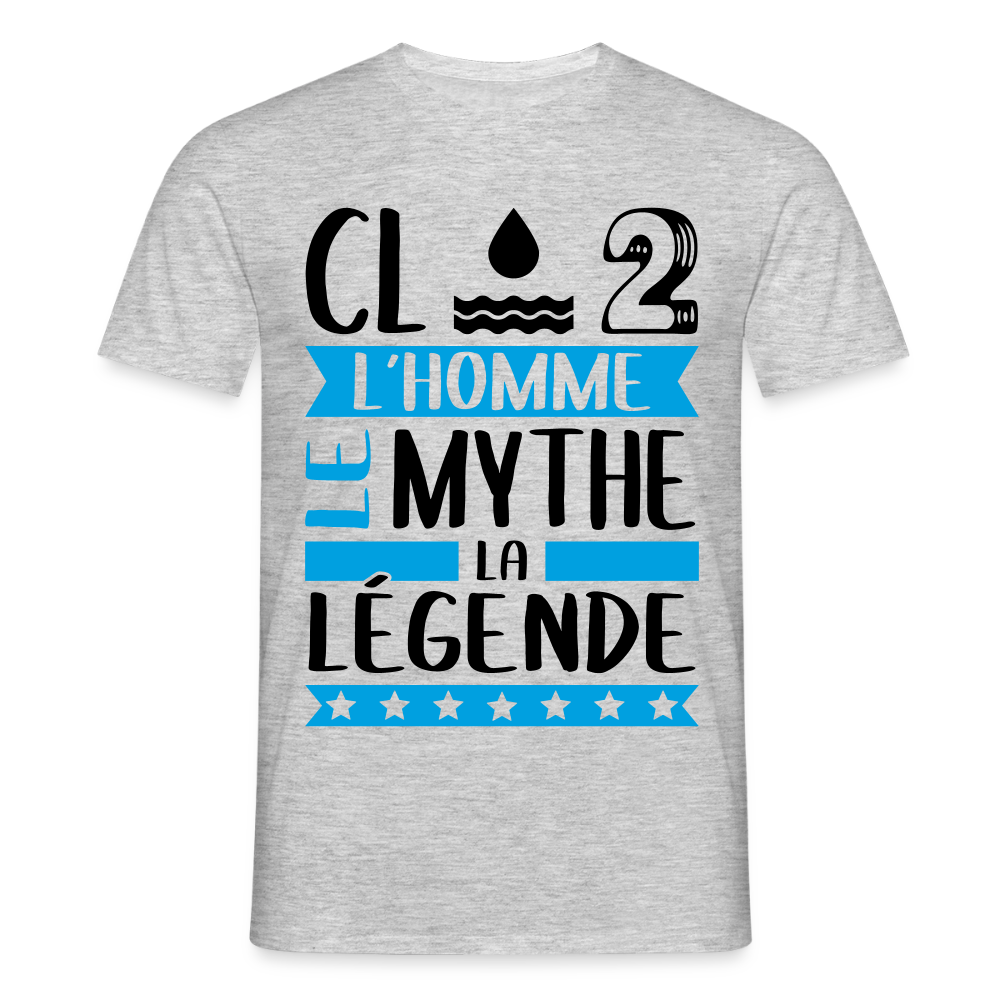 T-shirt homme coloris clair Claude rébus – L’homme, le mythe, la légende - gris chiné