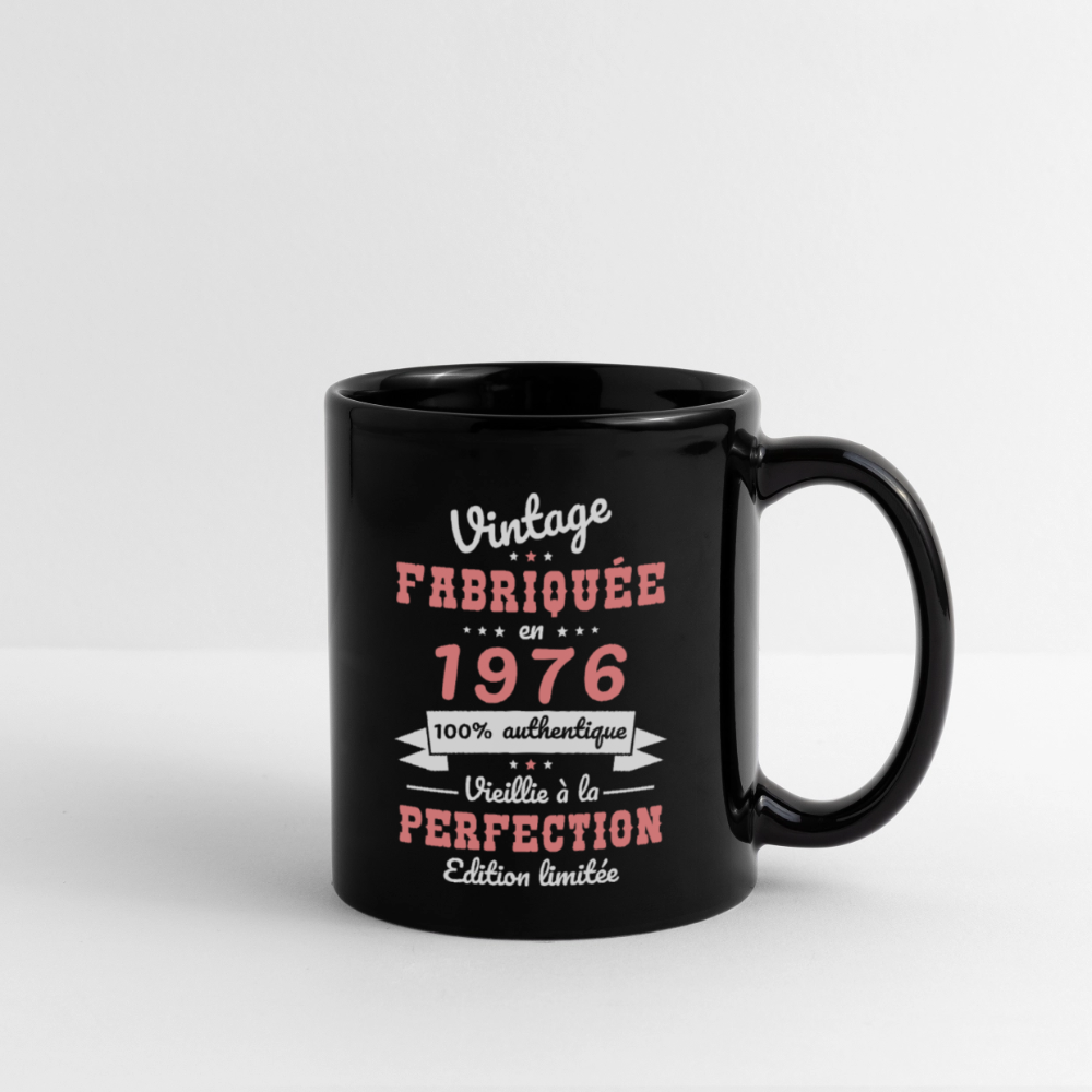 Mug anniversaire femme 50 ans – Vintage 1976 - noir