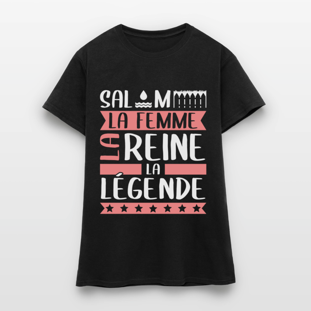 T-shirt femme Salomé rébus – La femme, la reine, la légende - noir