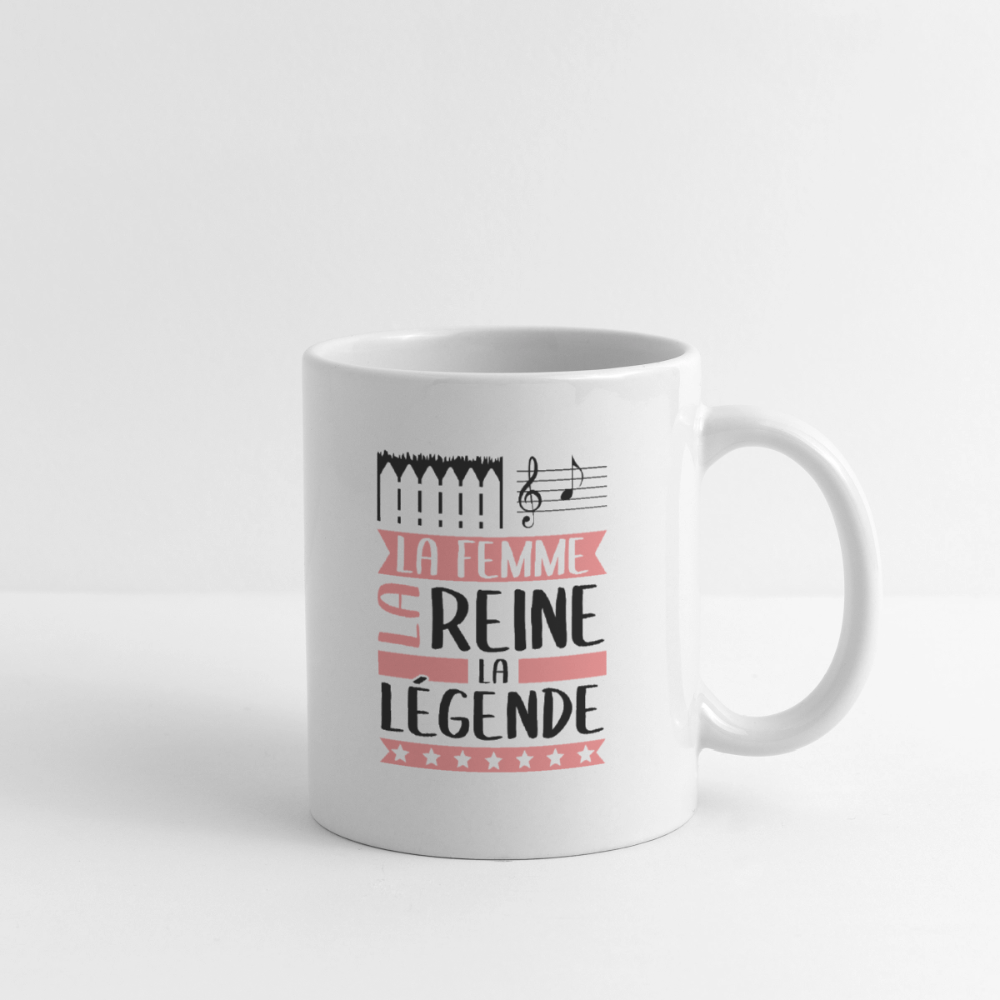 Mug blanc Ella rébus – La femme, la reine, la légende - blanc
