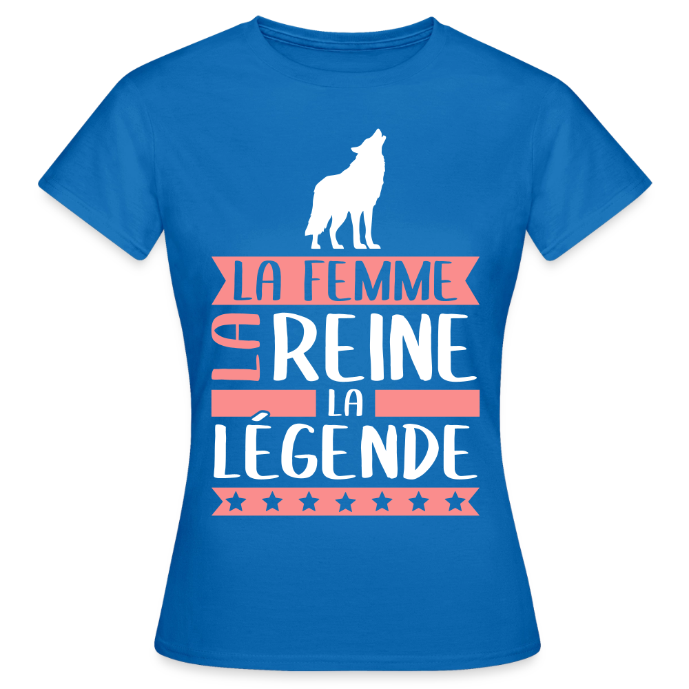 T-shirt femme Lou rébus – La femme, la reine, la légende - bleu royal