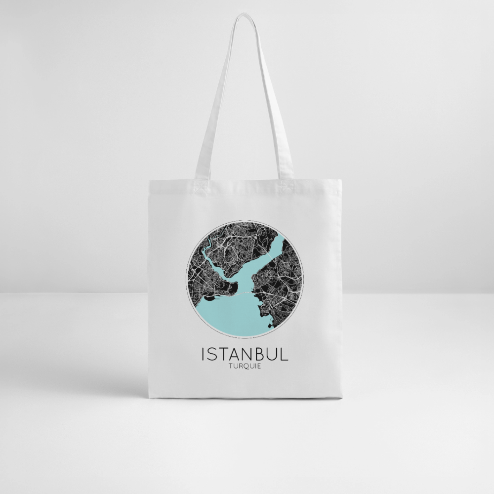 Tote Bag Istanbul Bio Coloris Clair – Plan d’Istanbul - blanc