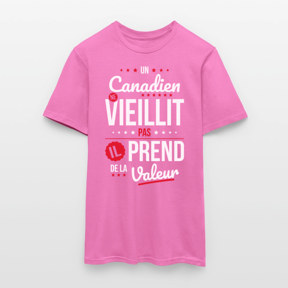 T-shirt Homme - Un Canadien ne vieillit pas - rose