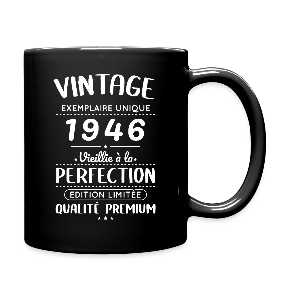 Mug anniversaire femme 80 ans – Vintage 1946 – Perfection - noir