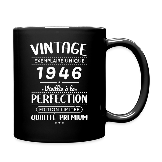 Mug anniversaire femme 80 ans – Vintage 1946 – Perfection - noir