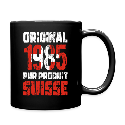 Mug uni - Anniversaire 40 Ans -  Original 1985 - Pur produit Suisse - noir