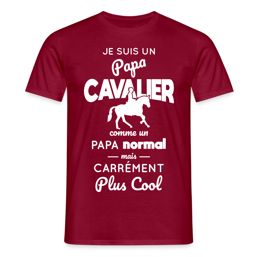 T-shirt Homme - Papa cavalier plus cool - rouge brique