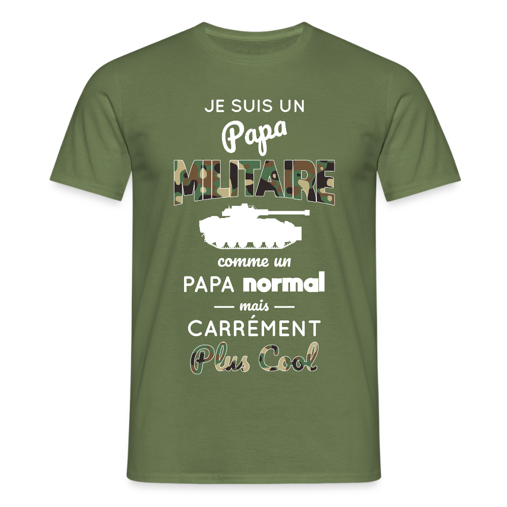 T-shirt Homme - Papa militaire plus cool - vert militaire