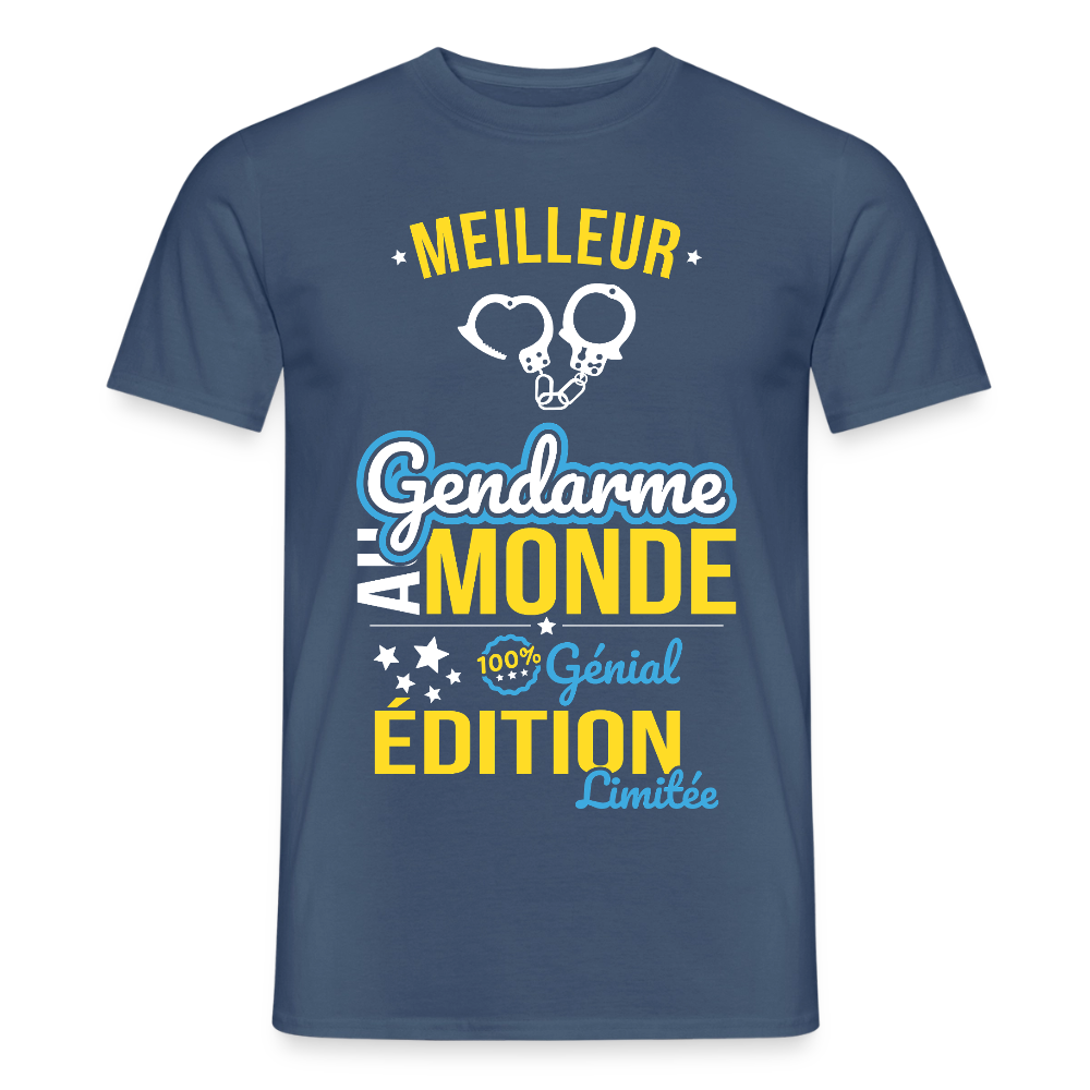 T-shirt Homme - Meilleur gendarme au Monde - denim foncé