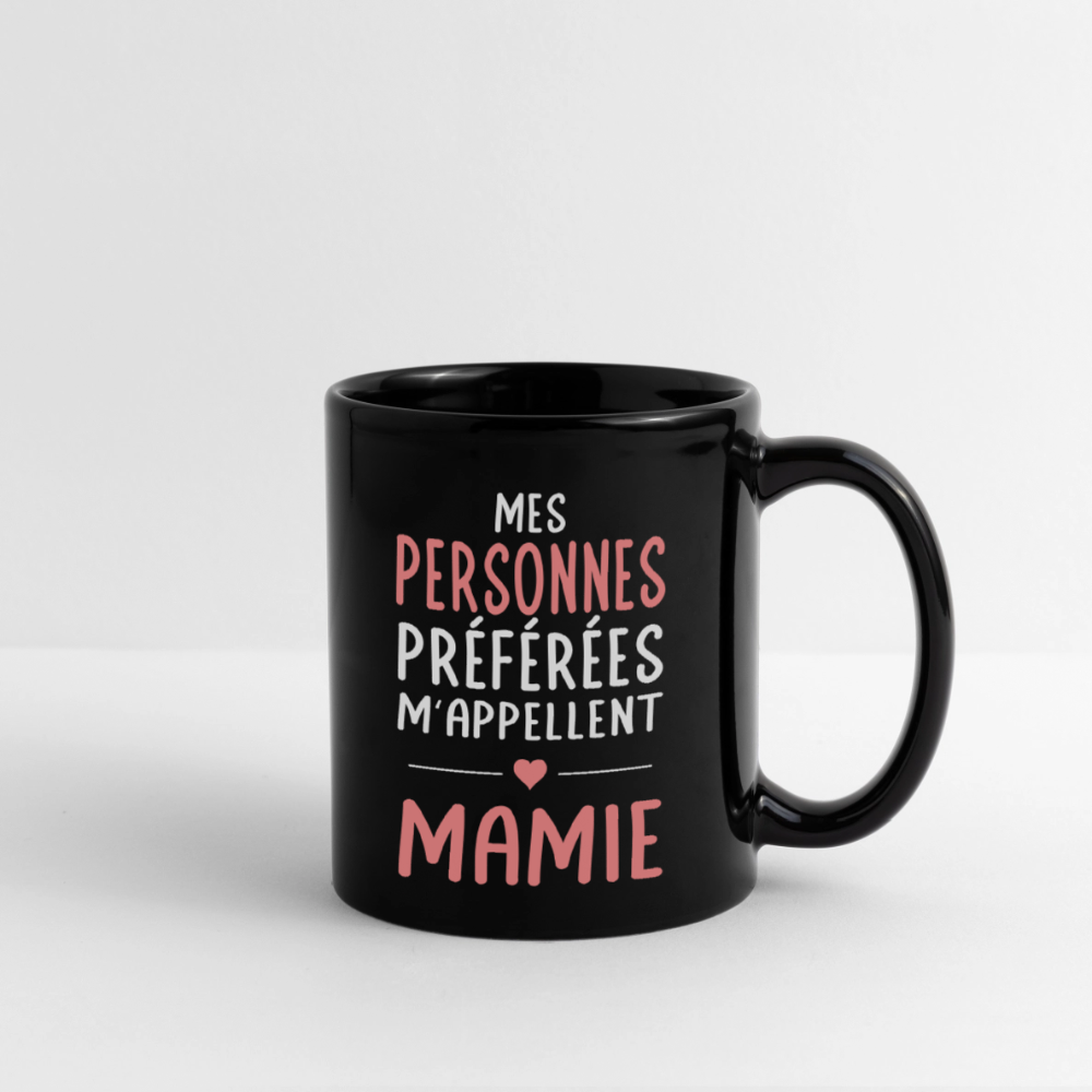 Mug uni - Mes personnes préférées m'appellent Mamie - noir