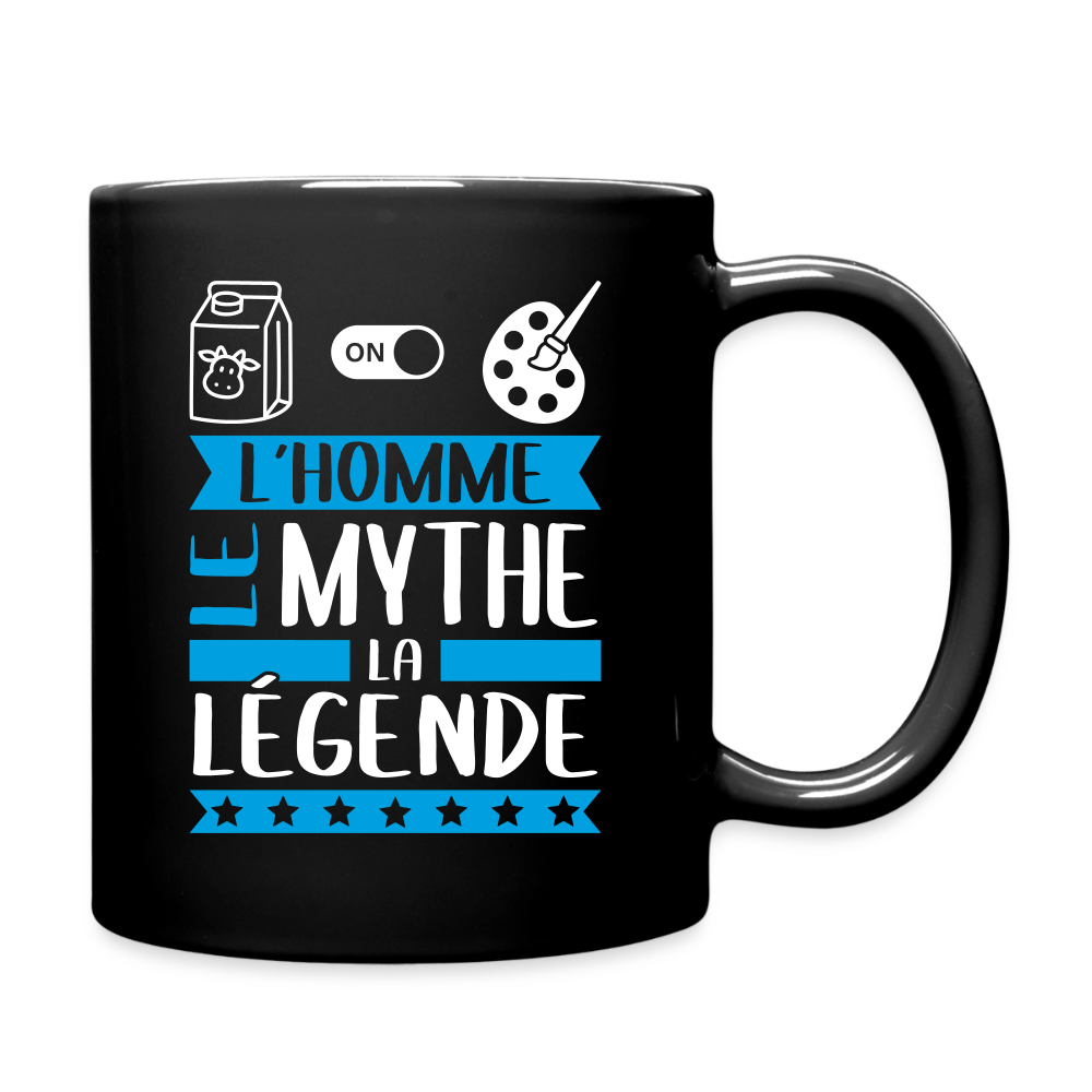 Mug uni Léonard rébus – L’homme, le mythe, la légende - noir