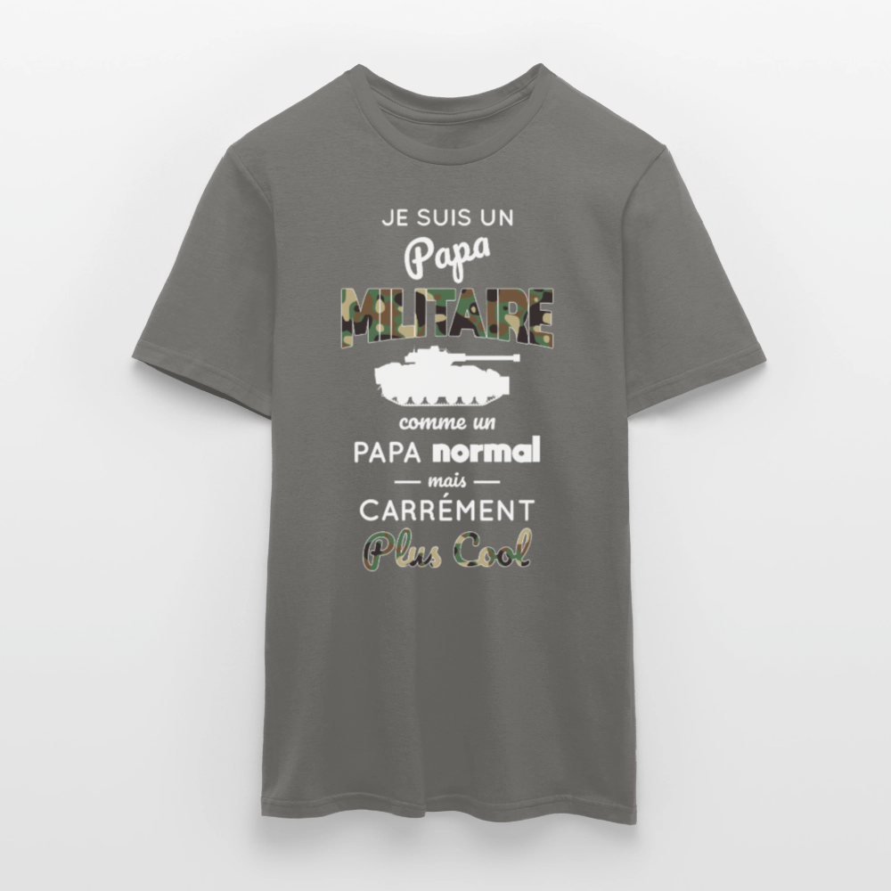 T-shirt Homme - Papa militaire plus cool - gris graphite