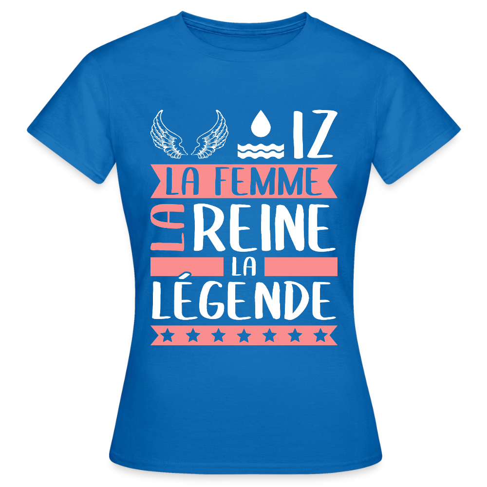 T-shirt femme Héloïse rébus – La femme, la reine, la légende - bleu royal