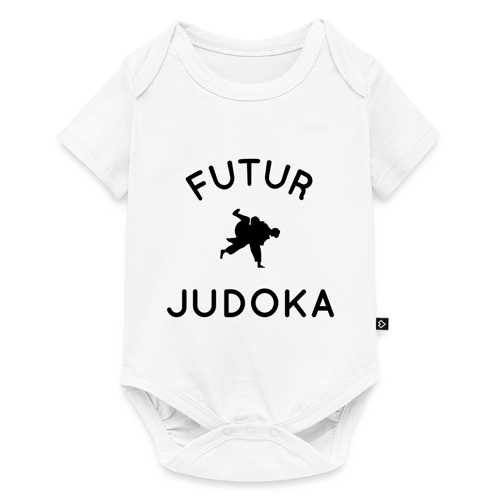 Body Bébé bio manches courtes - Futur judoka - blanc
