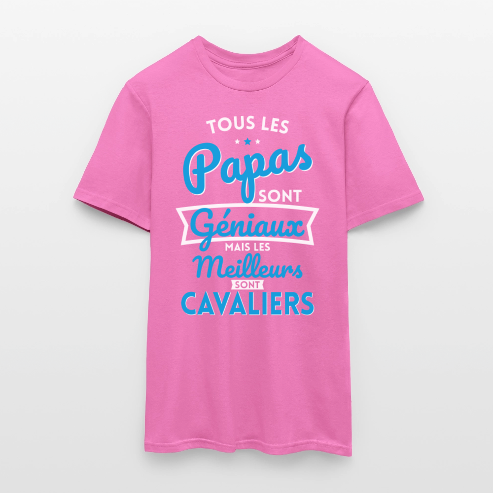 T-shirt Homme - Papas géniaux - Les meilleurs sont cavaliers - rose