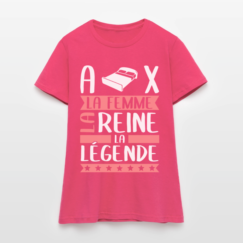 T-shirt femme Alix rébus – La femme, la reine, la légende - rose azalée