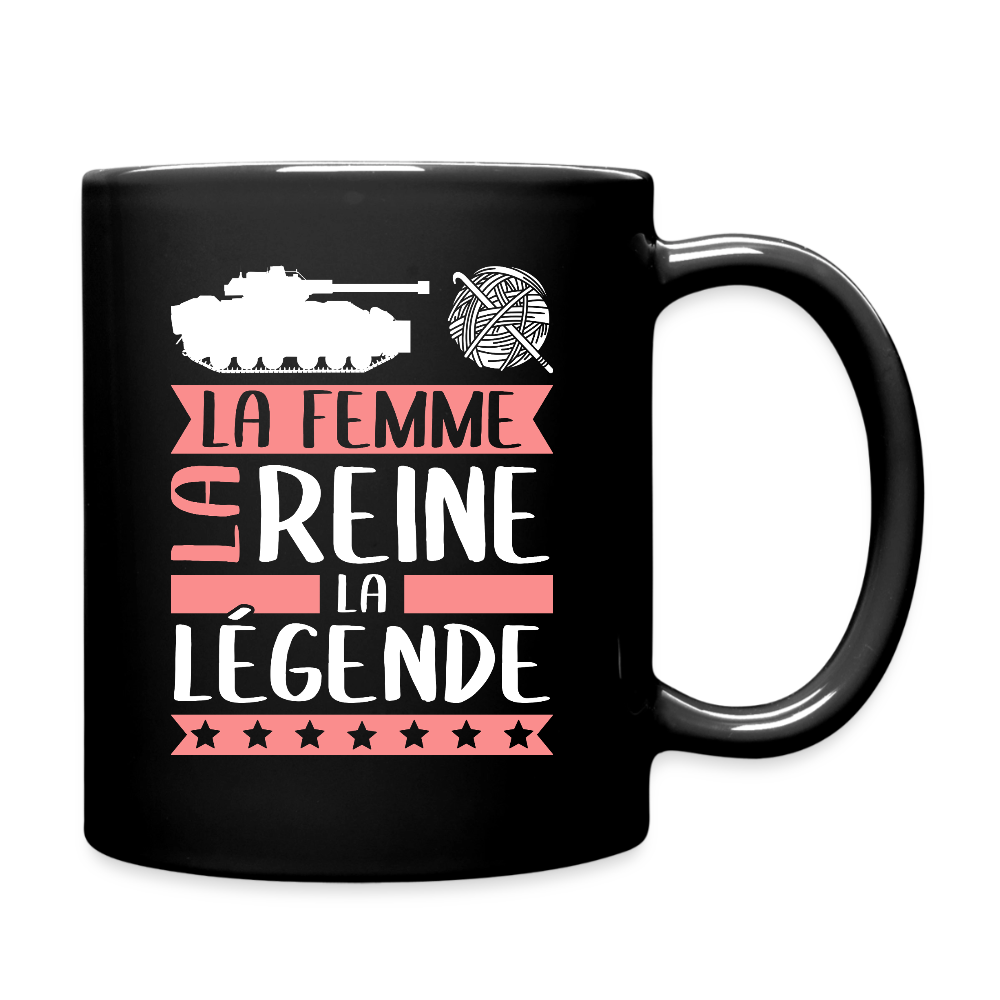 Mug uni Charlène rébus – La femme, la reine, la légende - noir