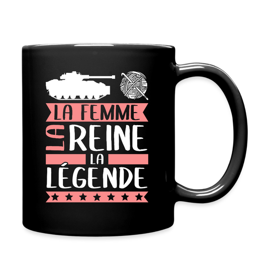Mug uni Charlène rébus – La femme, la reine, la légende - noir