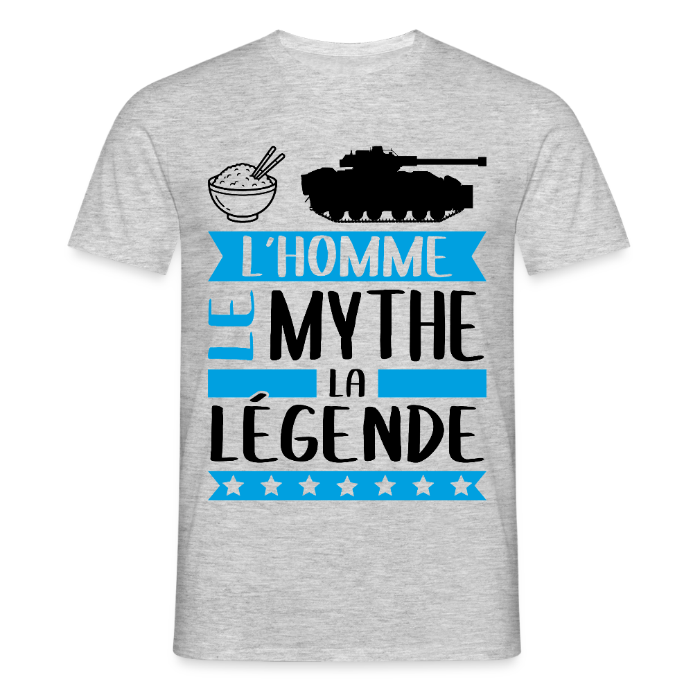 T-shirt homme coloris clair Richard en rébus – L’homme, le mythe, la légende - gris chiné