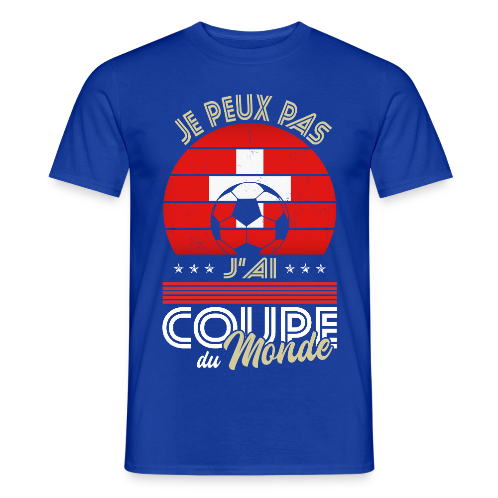T-shirt Homme - Je peux pas j'ai Coupe du Monde - Suisse - bleu foncé