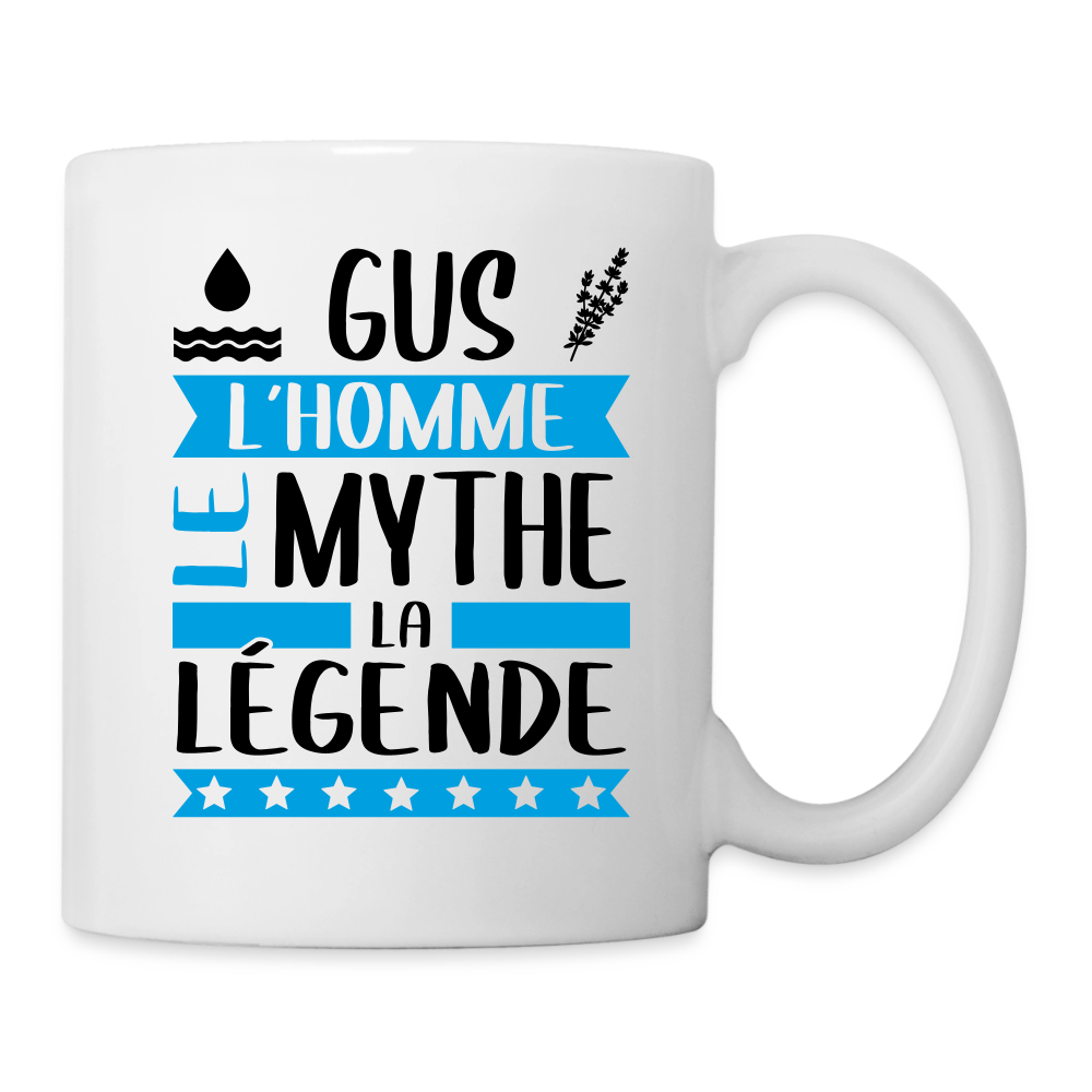Mug blanc Augustin rébus – L’homme, le mythe, la légende - blanc