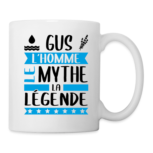 Mug blanc Augustin rébus – L’homme, le mythe, la légende - blanc