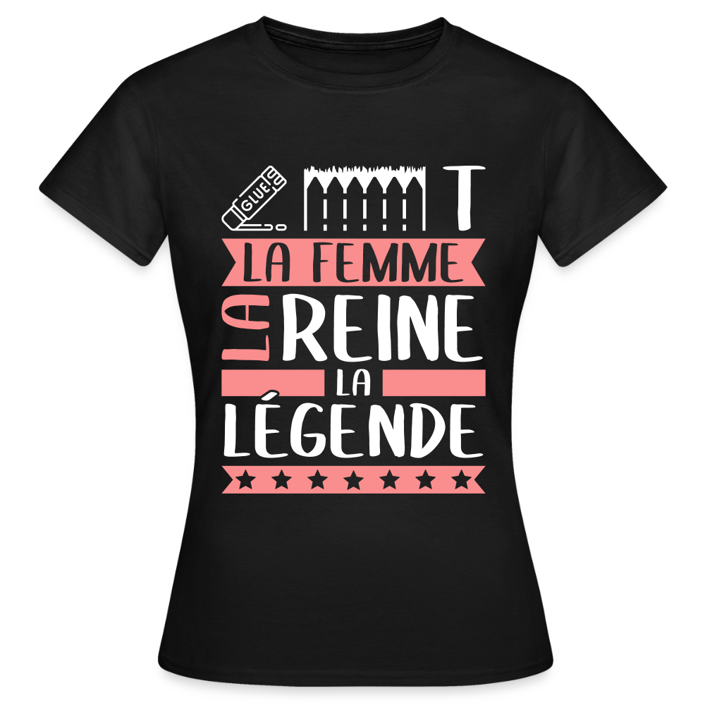 T-shirt femme Colette rébus – La femme, la reine, la légende - noir