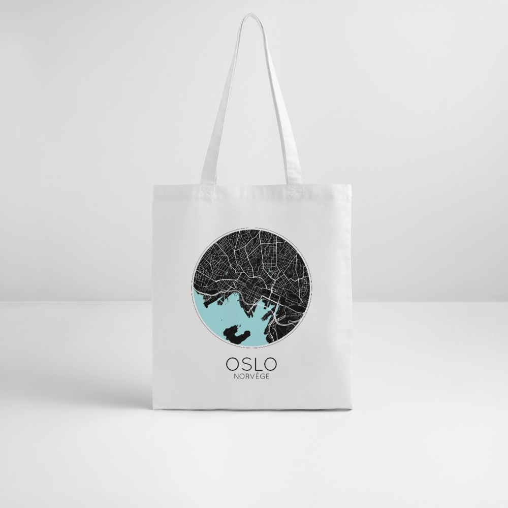Tote Bag Oslo Bio Coloris Clair – Plan d'Oslo - blanc