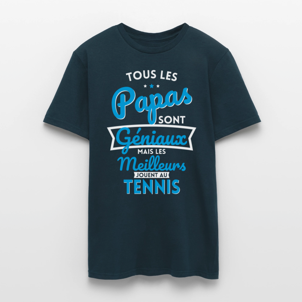 T-shirt Homme - Papas géniaux - Les meilleurs jouent au tennis - marine