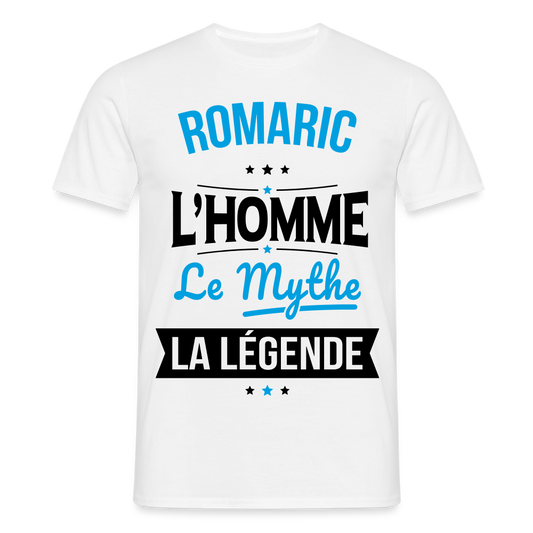 T-shirt Homme - Romaric - l'Homme - le Mythe - la Légende - blanc