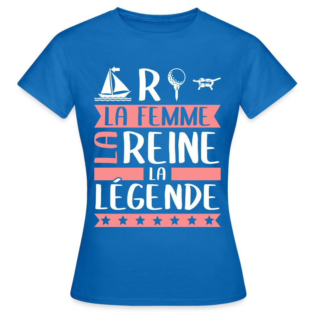 T-shirt femme Martine rébus – La femme, la reine, la légende - bleu royal