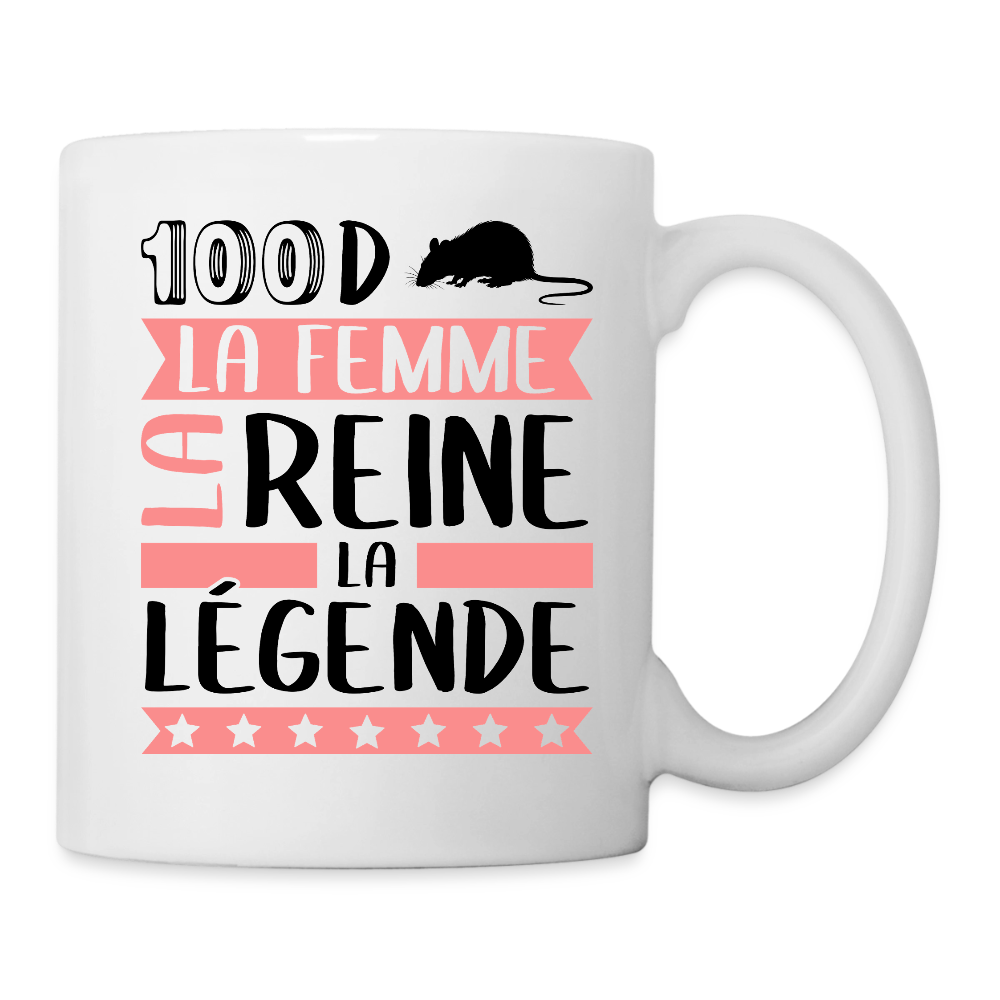 Mug blanc Sandra rébus – La femme, la reine, la légende - blanc