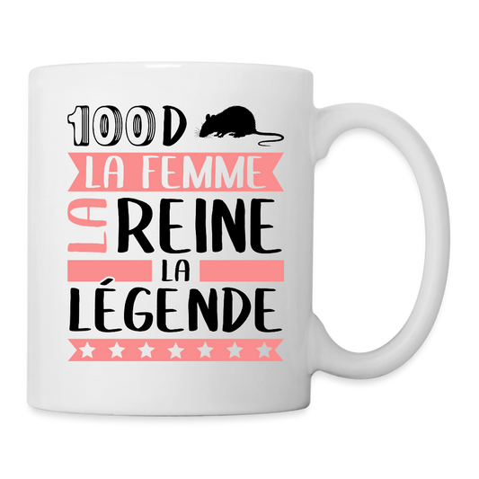 Mug blanc Sandra rébus – La femme, la reine, la légende - blanc